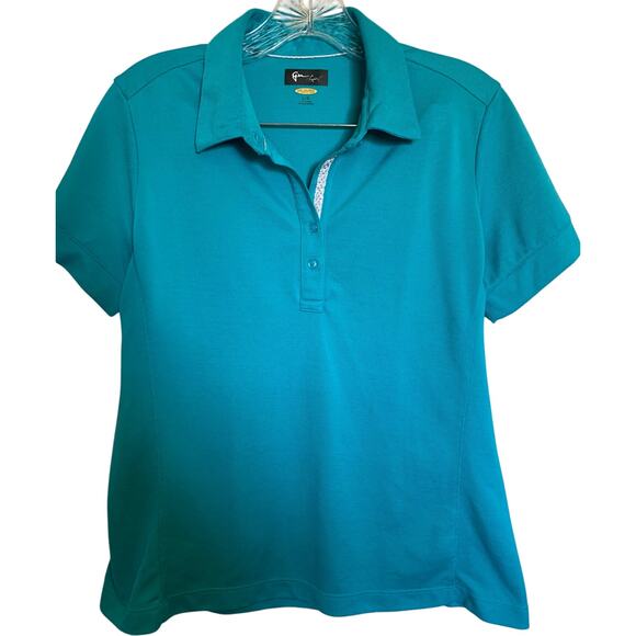 Greg Norman Play Dry technology blue polo large women's - Picture 1 of 5